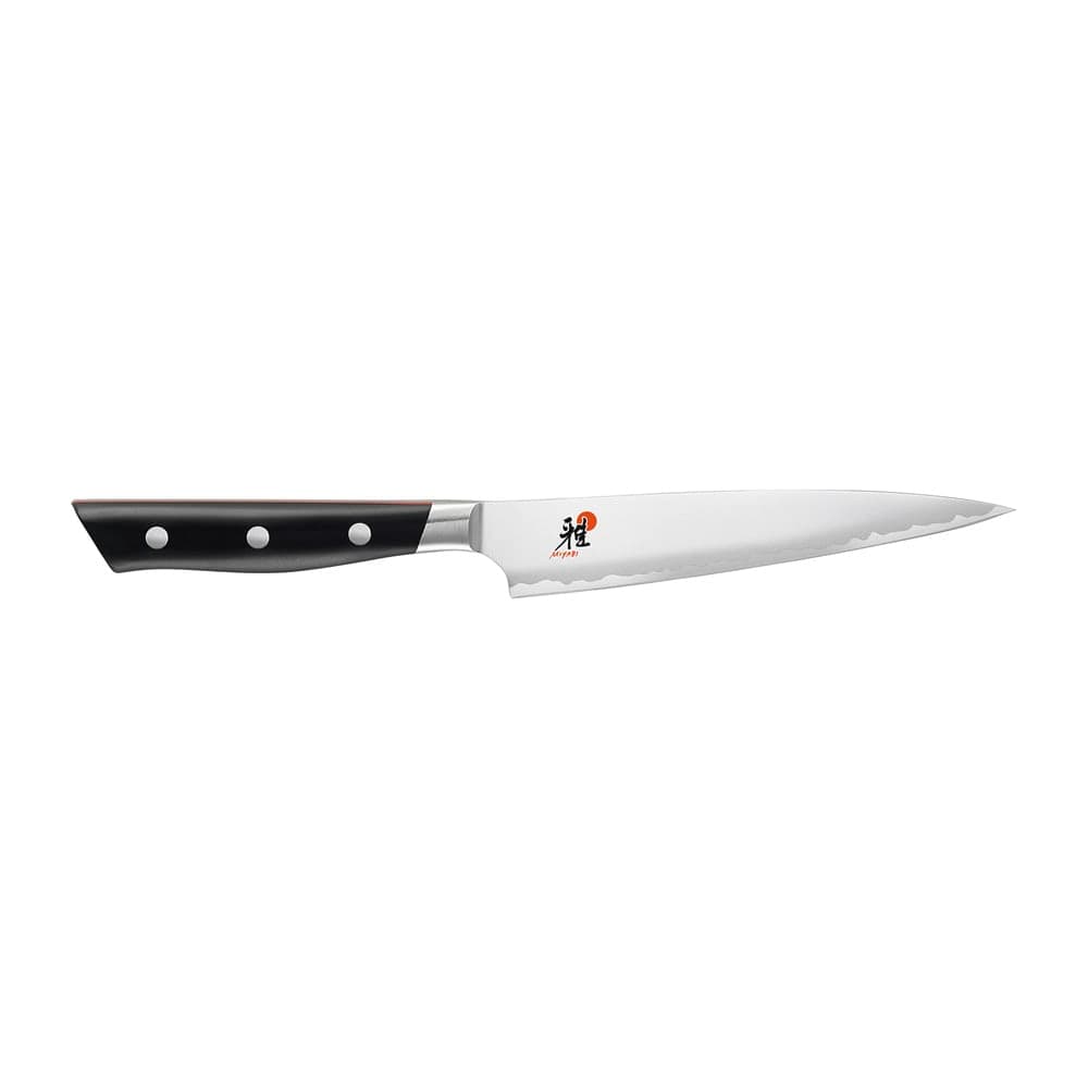 Miyabi 1019696 5 1/2" Utility Knife w/ Black Plastic Handle, Carbide Stainless Steel