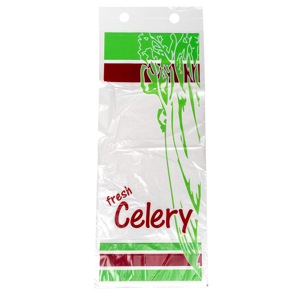 LK Packaging Printed Celery Bag - 14 1/2" x 6", Poly (10F-0614+3BGWCLRY)