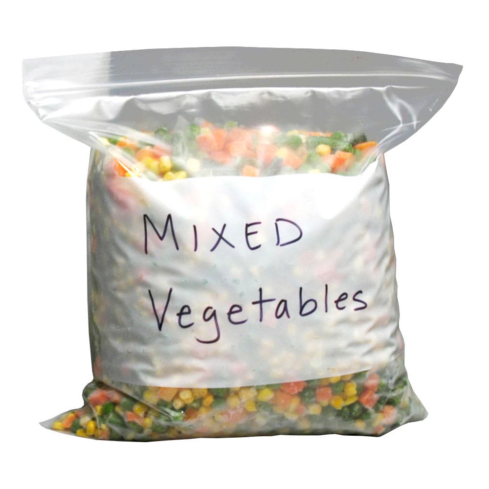 LK Packaging 1 gal Seal Top Freezer Bag w/ Write On Block - 11" x 10 9/16", Poly (1GALFR)