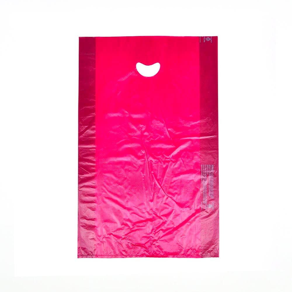 LK Packaging Merchandise Bag w/ Handle - 12" x 18", 0.7 mil HDPE, Burgundy (CH18BY)