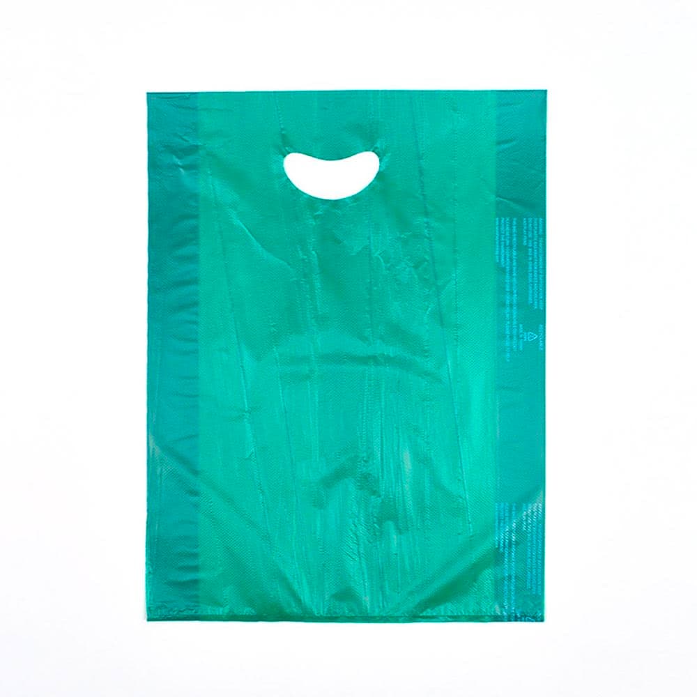 LK Packaging Merchandise Bag w/ Handle - 12" x 18", 0.7 mil HDPE, Teal Green (CH18TG)
