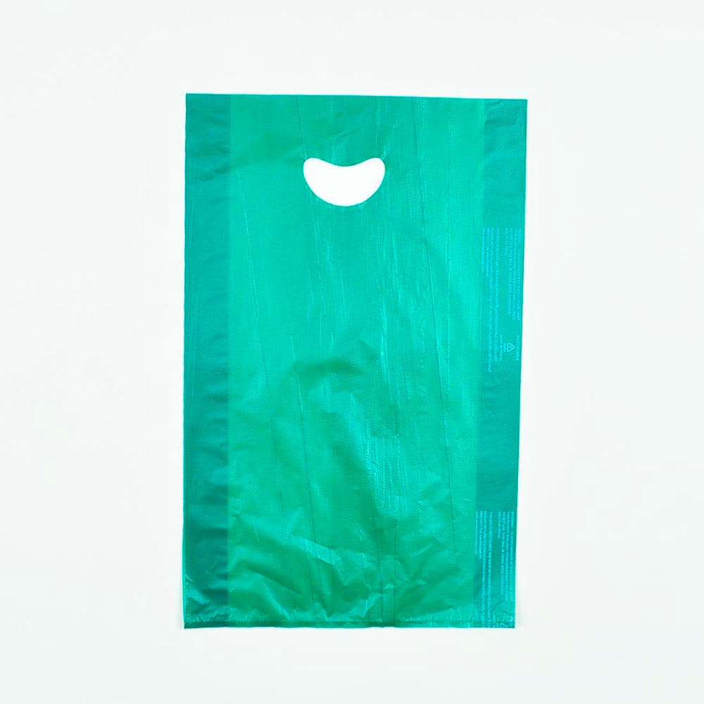 LK Packaging Merchandise Bag w/ Handle - 13" x 21", 0.7 mil HDPE, Dark Green (CH21DG)