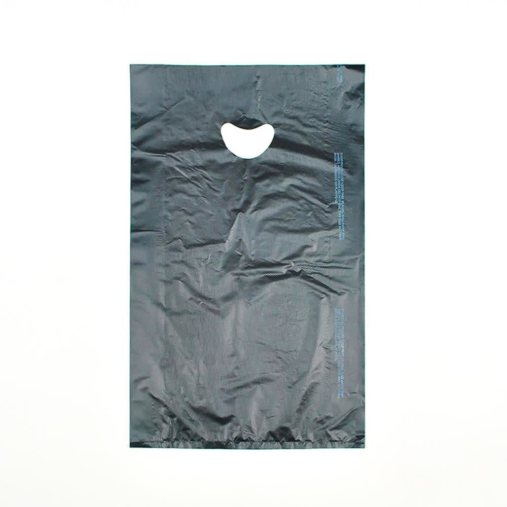 LK Packaging Merchandise Bag w/ Handle - 16" x 24", 0.7 mil HDPE, Black (CH24BK)