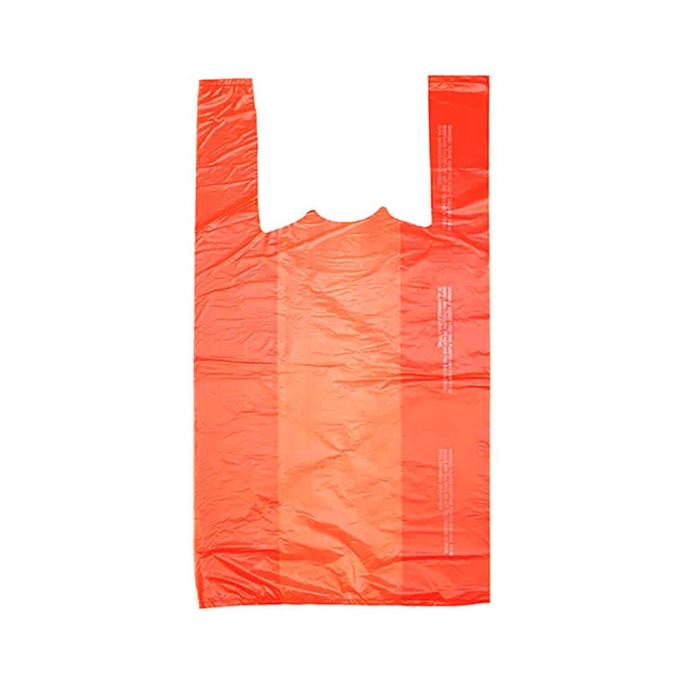 LK Packaging Plastronic® T-Shirt Bag w/ Handle - 21"L x 10"W x 6" SG, 0.6 mil HDPE, Orange (CT1621O)