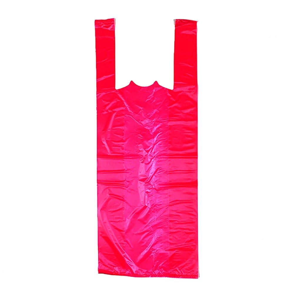 LK Packaging Economy Snap-Eze™ T-Shirt Bag w/ Handle - 23"L x 12"W x 6" SG, 0.65 mil HDPE, Red (CT1824R)
