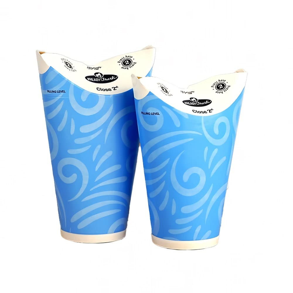 LK Packaging #ReadyFresh® 20 oz Disposable Cold Cup w/ Integrated Lid - Paper, Printed (D20SWC)