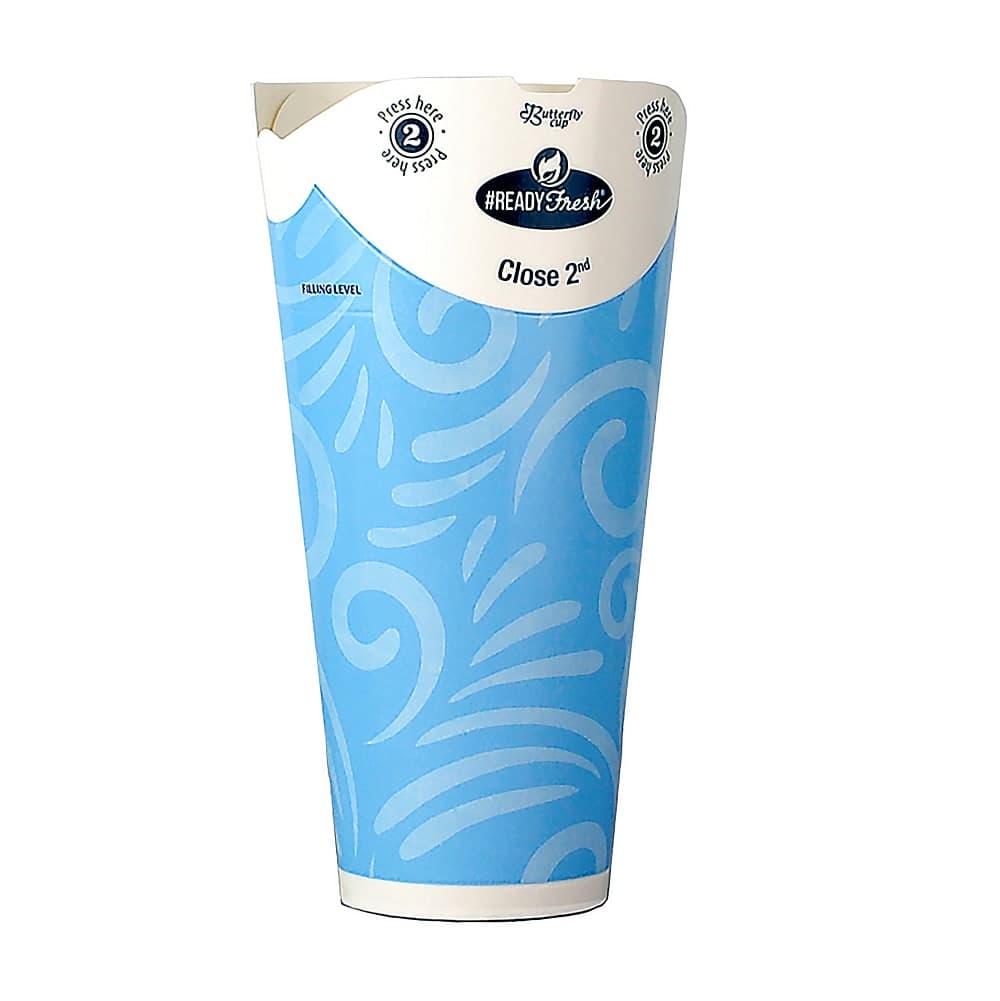 LK Packaging #ReadyFresh® 24 oz Disposable Cold Cup w/ Integrated Lid - Paper, Printed (D24SWC)