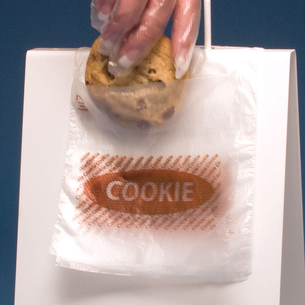 LK Packaging Flip Top Saddle Pack Printed Cookie Bag - 5 1/2" x 5 1/2", Poly (DP5555PCK)