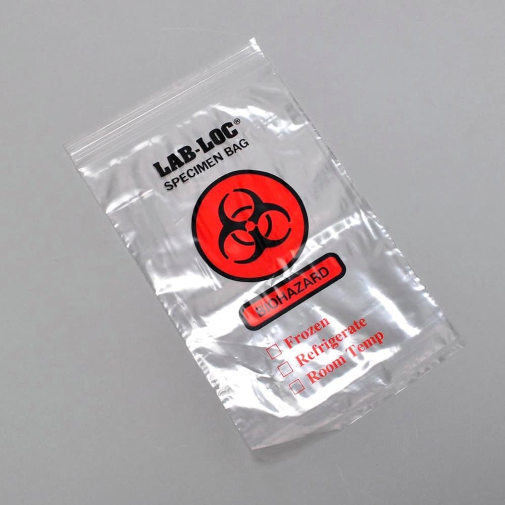 LK Packaging Seal-N-Rip® Specimen Transfer Bag w/ Zipper Seal - 3" x 6", LDPE, Clear w/ Print (F20306SNR)