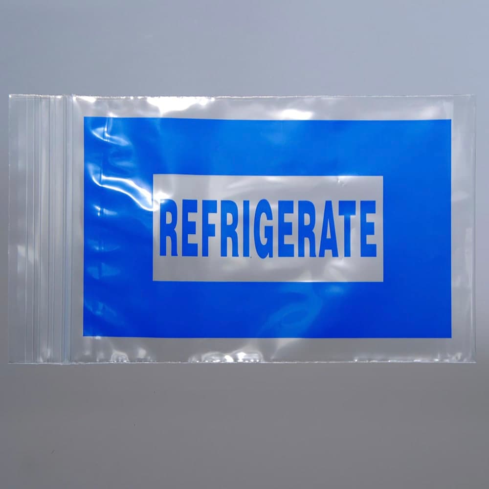 LK Packaging Resealable "Refrigerate" Bag - 6"L x 4"W, 2 mil LDPE, Clear (F20406BREF)