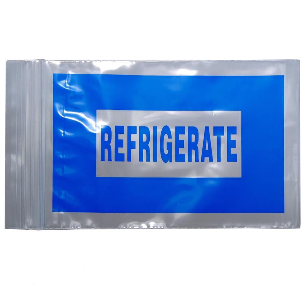 LK Packaging Resealable "Refrigerate" Bag - 9"L x 6"W, 2 mil LDPE, Clear (F20609BREF)