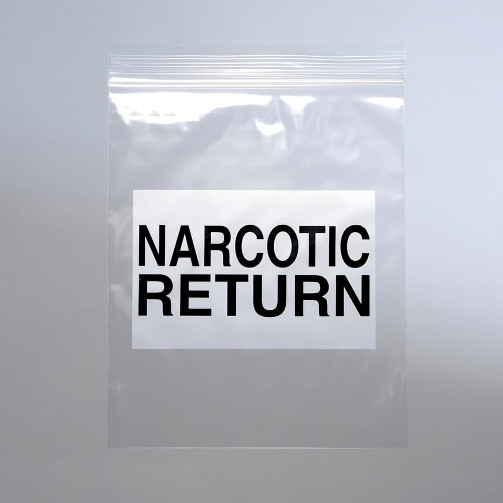 LK Packaging Resealable "Narcotic Return" Bag - 8"L x 6 1/2"W, 2 mil LDPE, Clear (F206508NAR)