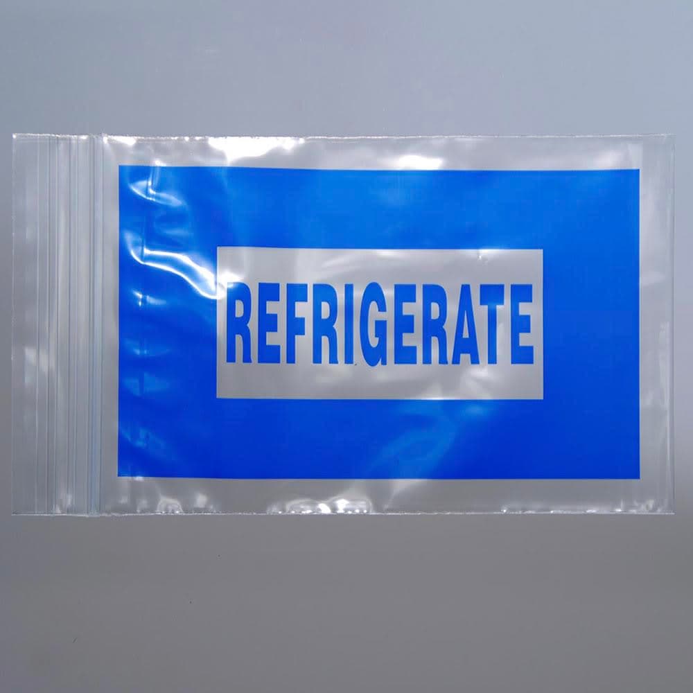 LK Packaging Resealable "Refrigerate" Bag - 12"L x 9"W, 2 mil LDPE, Clear (F20912BREF)