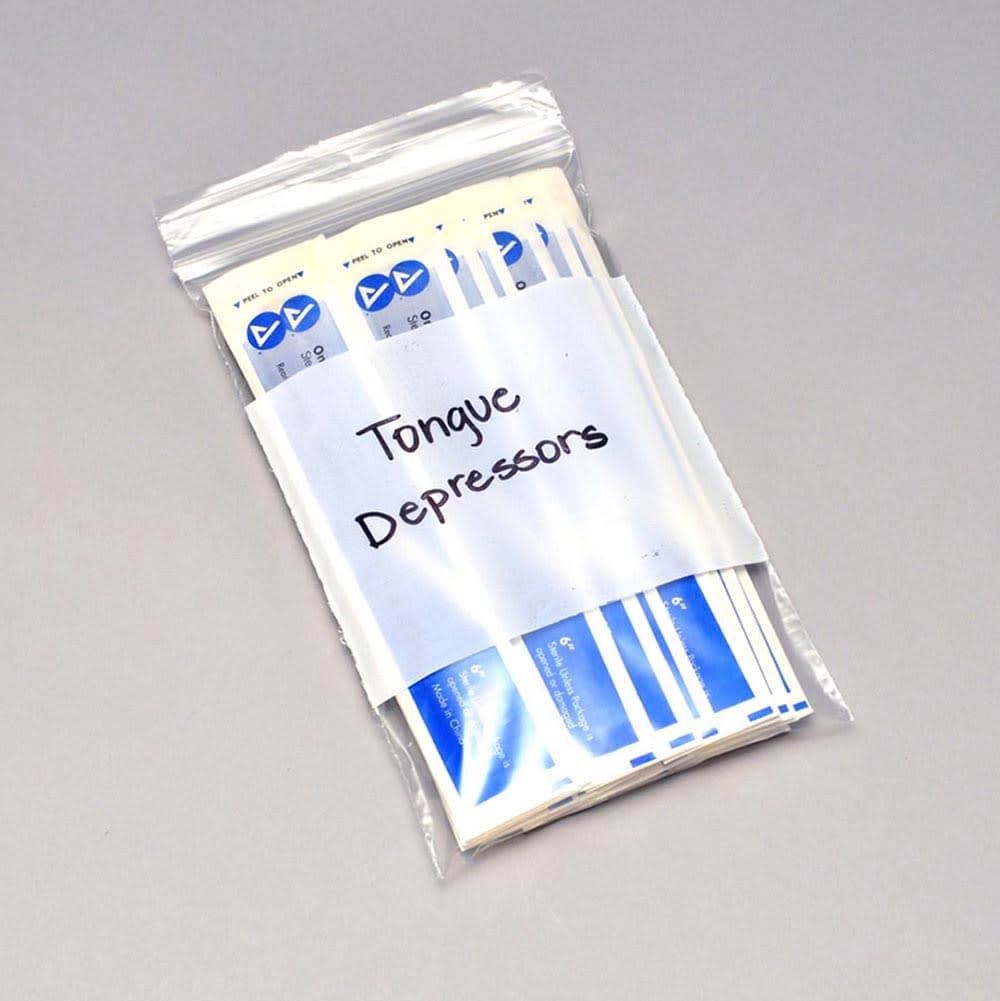 LK Packaging Zipper Seal Top Bag w/ Write-On Block - 3"L x 2 1/2"W, 4 mil LDPE, Clear (F40253W)