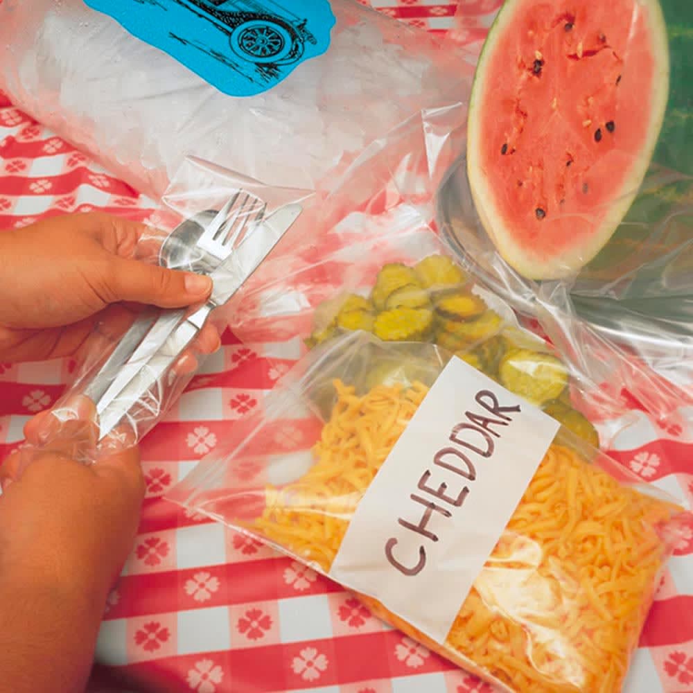 LK Packaging Zipper Seal Top Bag with Write On Block- 9"L x 6"W, 4 mil LDPE, Clear (F40609W)