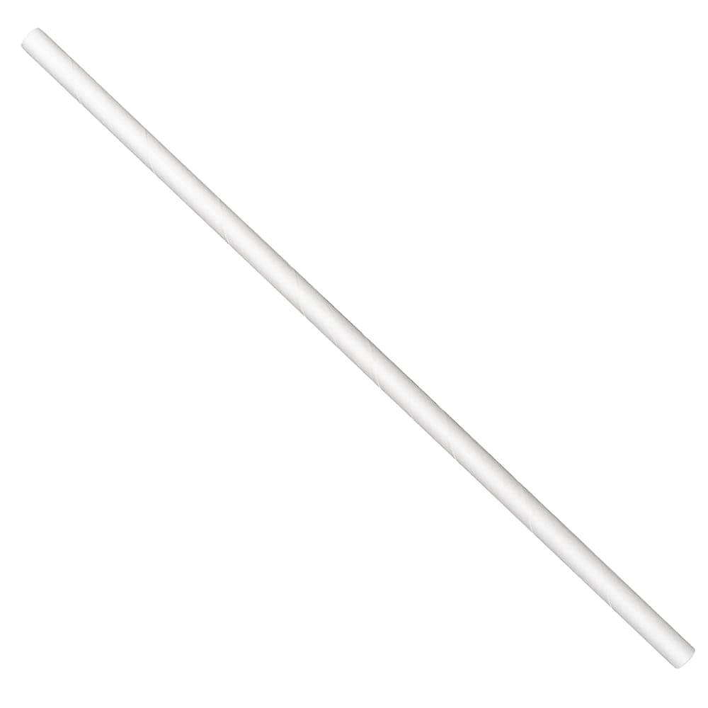 LK Packaging 7 3/4" Unwrapped Jumbo Paper Straw, White (GPSJ775UW)