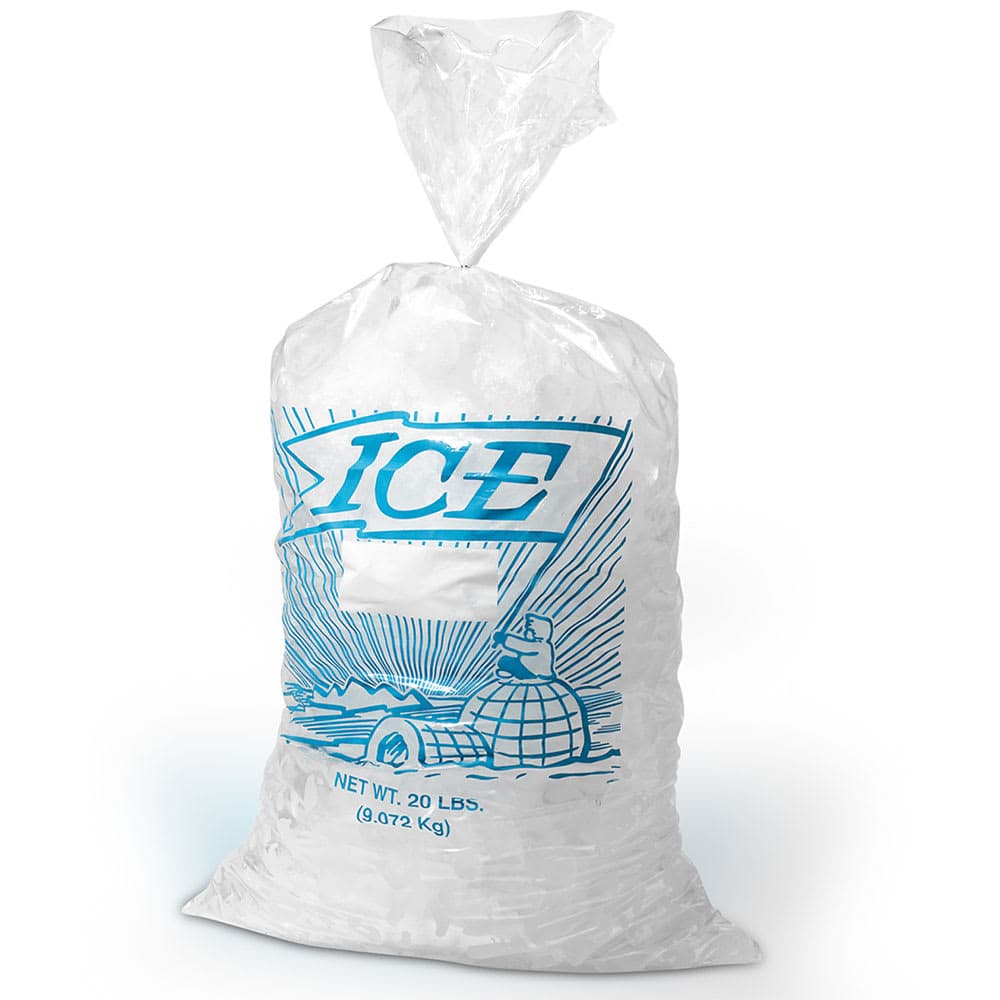 LK Packaging 25 lb Printed Ice Bag - 30" x 15", Poly/Metallocene (H30PMET)