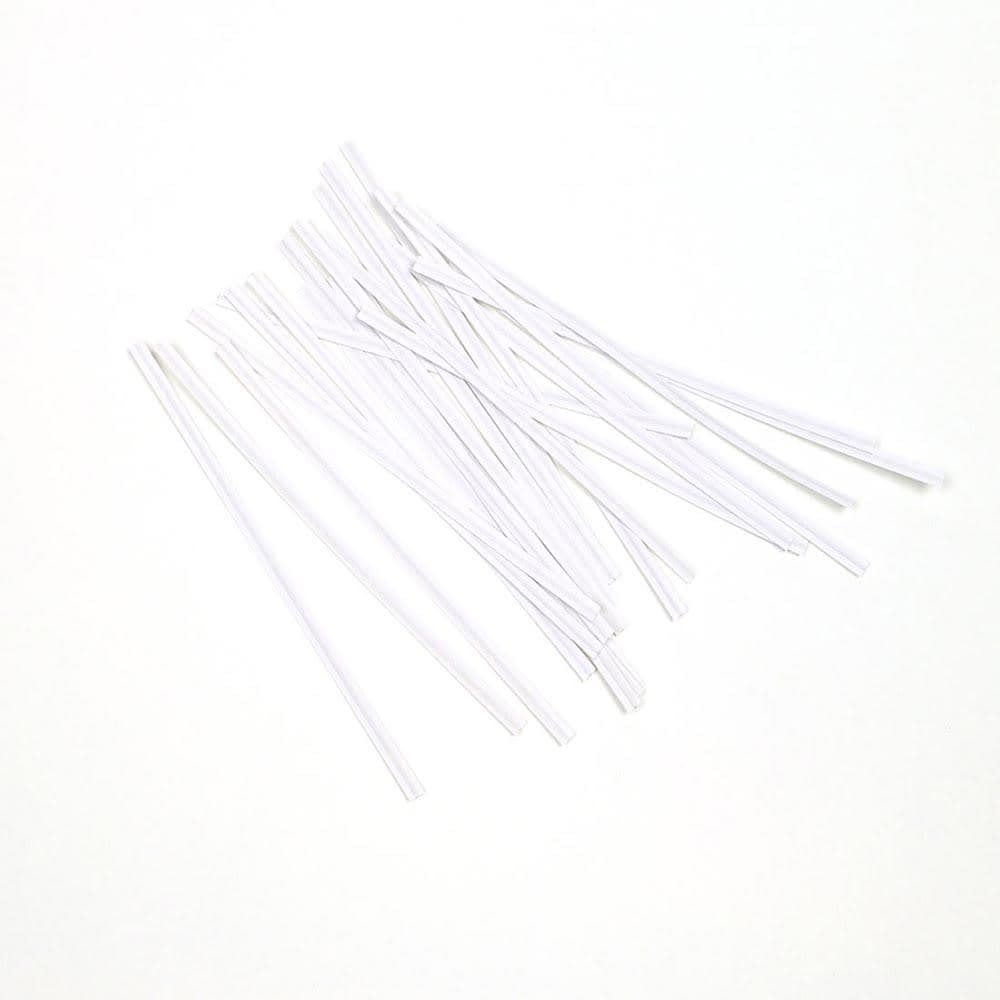 LK Packaging 8" White Paper Covered Bag Twist-Tie (M8PAW)