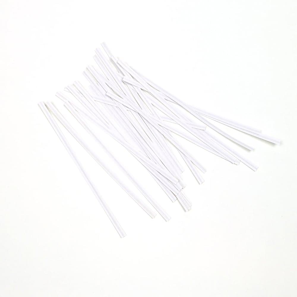 LK Packaging 8" White Plastic Covered Bag Twist-Tie (M8PLW)