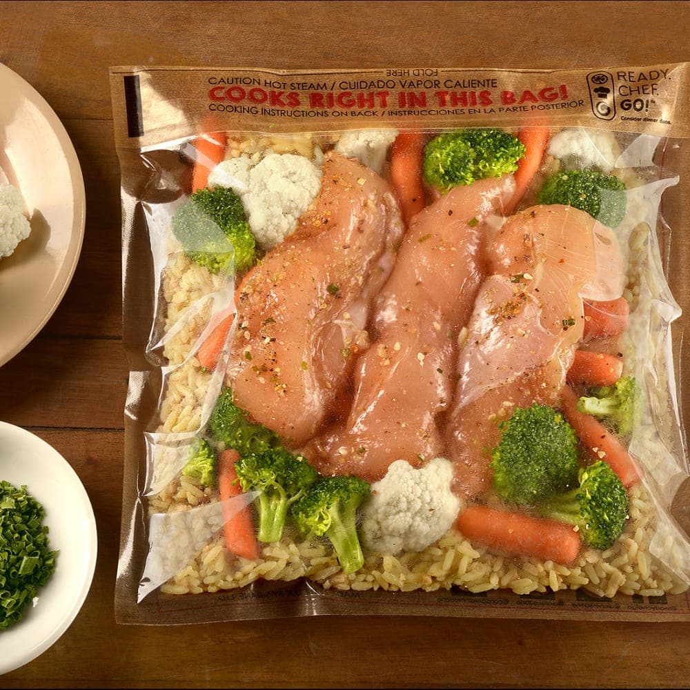 LK Packaging Ready. Chef. Go!® Ready. Chef. Go!® Self Seal Cooking Bags - 9" x 11", Plastic, Brown/Printed (OSS0911P)