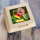 LK Packaging #ReadyFresh® Snack Container w/ Window - 6 3/8" x 5" x 2 1/4", Kraft (RF-SNKW) thumbnail 2