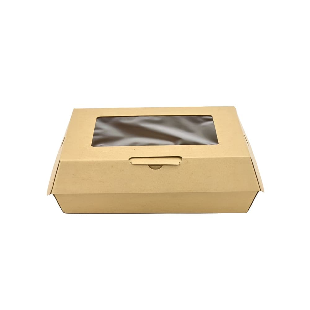 LK Packaging #ReadyFresh® To Go Container w/ Window - 9 3/4" x 7 1/4" x 3 1/8", Kraft (RF-TGWL)