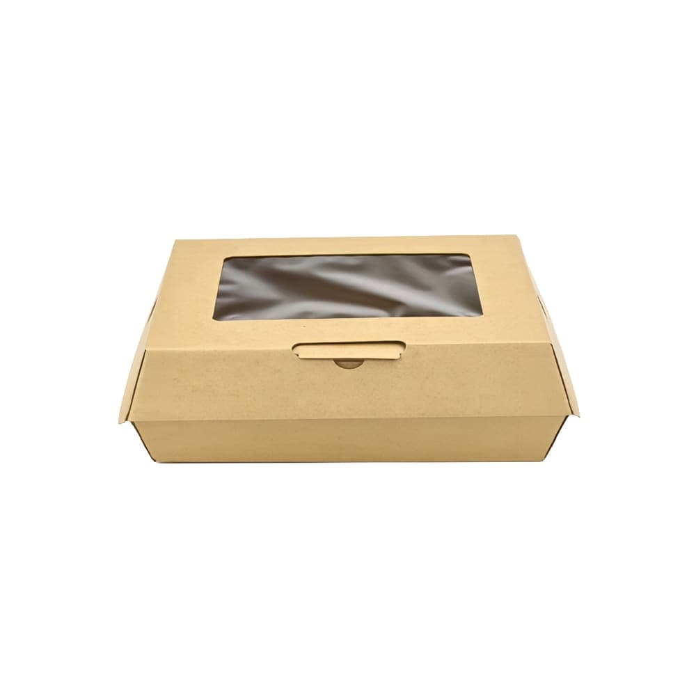 LK Packaging #ReadyFresh® To Go Container w/ Window - 7 3/8" x 6 3/8" x 2 13/16", Kraft (RF-TGWM)