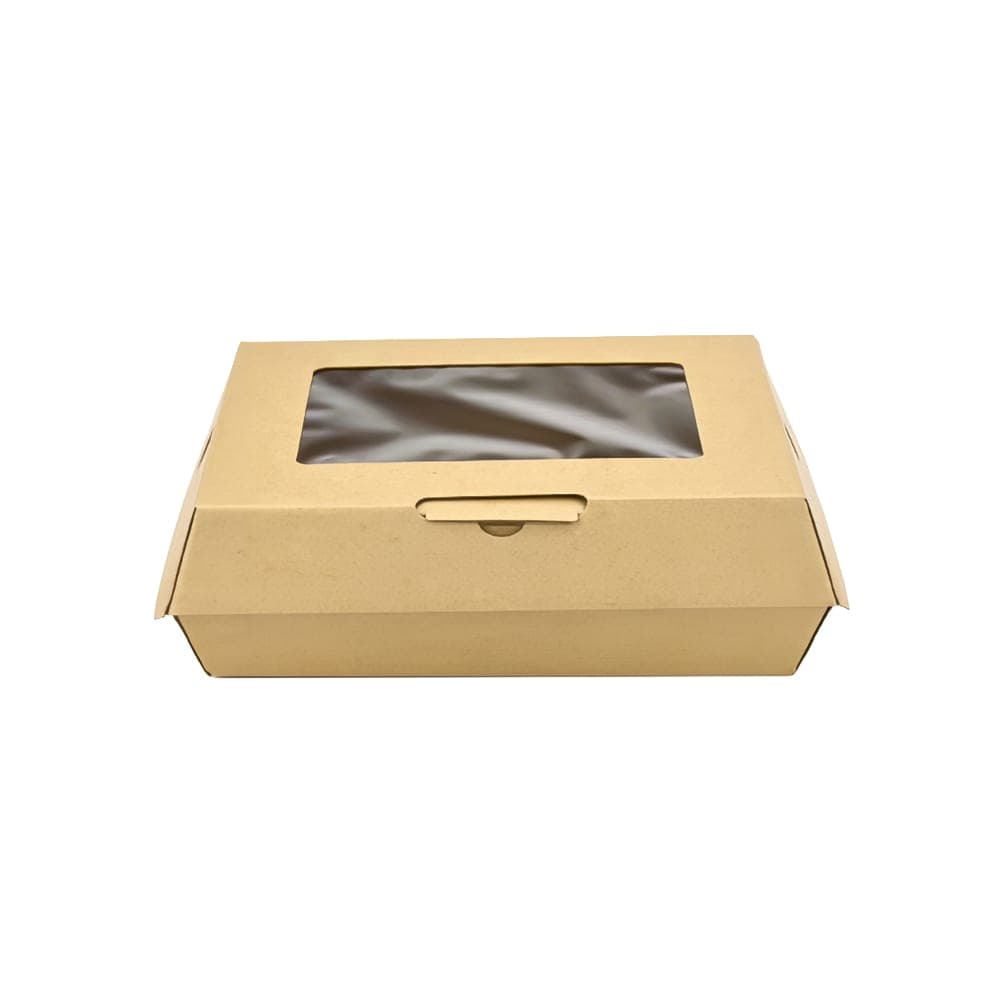 LK Packaging #ReadyFresh® To Go Container w/ Window - 10 3/8" x 9 1/4" x 3 5/8", Kraft (RF-TGWXL)