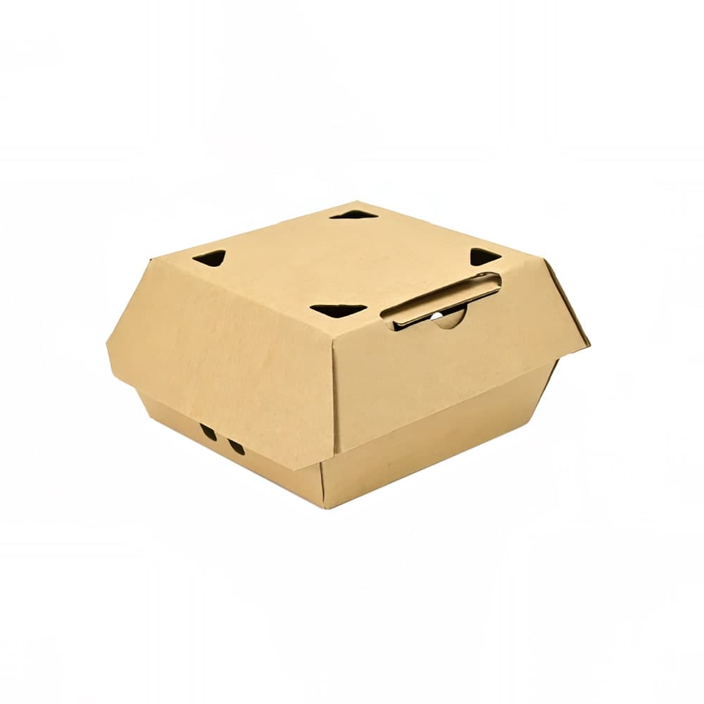 LK Packaging #ReadyFresh® Vented Hot Snack Container - 5 1/2" x 5" x 2 13/16", Kraft (RF-VSNKM)