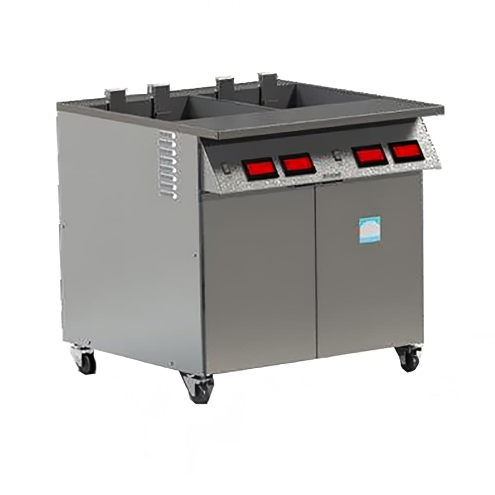 Resfab Electric Fryer - (2) 55 lb Vats, Floor Model, 208v/1ph (MB-502AT)