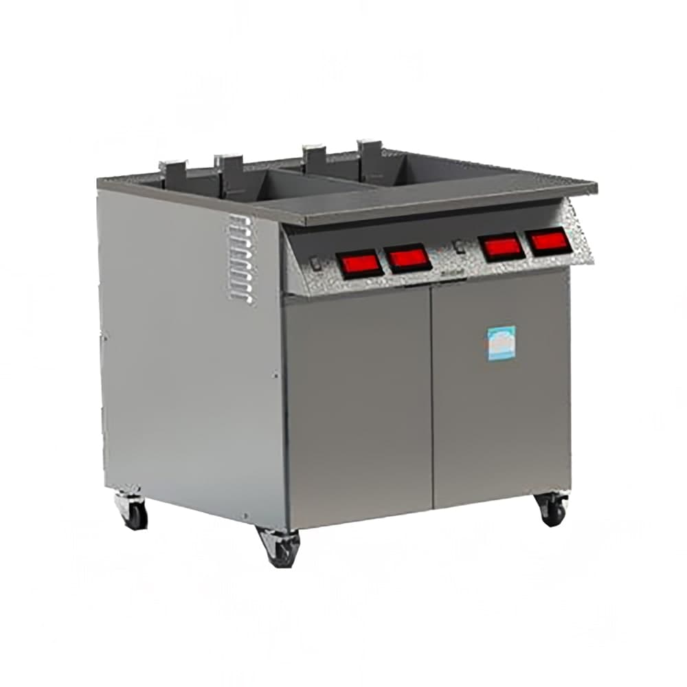 Resfab Electric Fryer - (2) 55 lb Vats, Floor Model, 208v/3ph (MB-502AT)
