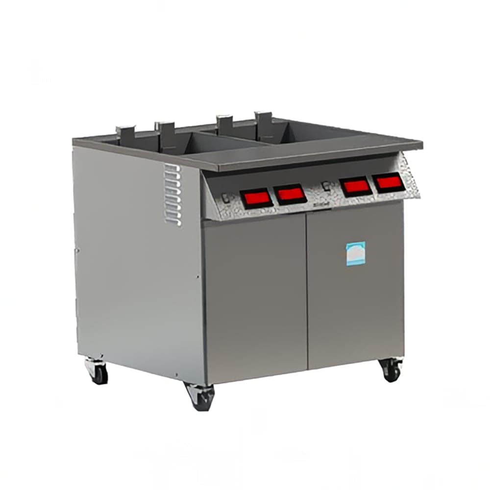 Resfab Electric Fryer - (2) 55 lb Vats, Floor Model, 240v/1ph (MB-502AT)