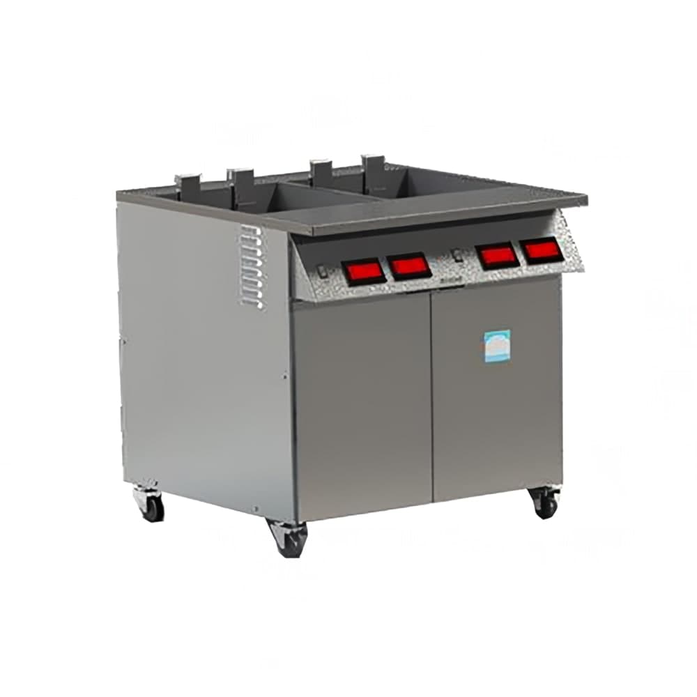 Resfab Electric Fryer - (2) 55 lb Vats, Floor Model, 240v/3ph (MB-502AT)