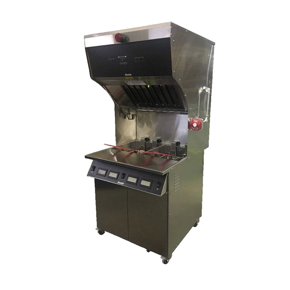 Resfab Electric Fryer - (2) 55 lb Vats, Floor Model, 240v/1ph (MB-502ATV)
