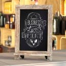 Flash Furniture 10-HFKHD-GDI-CRE8-322315-GG Chalkboard Sign w/ Legs - 10 Pack, 9 1/2"W x 14"H, Pine Wood Frame, Brown thumbnail 4