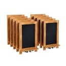 Flash Furniture 10-HFKHD-GDIS-CRE8-122315-GG Chalkboard Sign w/ Legs - 10 Pack, 9 1/2"W x 14"H, Pine Wood Frame, Brown thumbnail 3