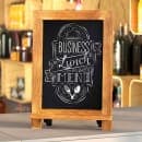Flash Furniture 10-HFKHD-GDIS-CRE8-122315-GG Chalkboard Sign w/ Legs - 10 Pack, 9 1/2"W x 14"H, Pine Wood Frame, Brown thumbnail 4