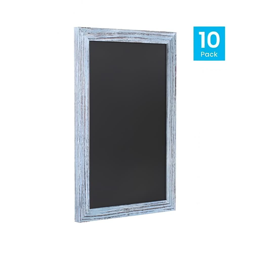 Flash Furniture 10-HGWA-GDIS-CRE8-562315-GG Wall Mount Chalkboard Sign - 10 Pack, 11"W x 17"H, Pine Wood Frame, Rustic Blue