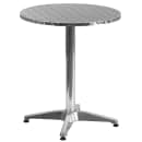 Flash Furniture TLH-ALUM-24RD-017BCHR2-GG 23 1/2" Round Patio Table & (2) Arm Chair Set - Stainless Steel Top, Aluminum Base thumbnail 2