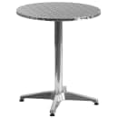 Flash Furniture TLH-ALUM-24RD-020CHR4-GG 23 1/2" Round Patio Table & (4) Brown Rattan Arm Chair Set - Stainless Top, Aluminum Base thumbnail 2