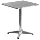 Flash Furniture TLH-ALUM-24SQ-017BCHR2-GG 23 1/2" Square Patio Table & (2) Arm Chair Set - Stainless Steel Top, Aluminum Base thumbnail 2