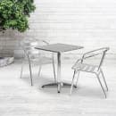 Flash Furniture TLH-ALUM-24SQ-017BCHR2-GG 23 1/2" Square Patio Table & (2) Arm Chair Set - Stainless Steel Top, Aluminum Base thumbnail 4