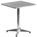 Flash Furniture TLH-ALUM-24SQ-017BCHR4-GG 23 1/2" Square Patio Table & (4) Arm Chair Set - Stainless Steel Top, Aluminum Base thumbnail 2