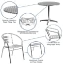 Flash Furniture TLH-ALUM-32RD-017BCHR4-GG 31 1/2" Round Patio Table & (4) Arm Chair Set - Stainless Steel Top, Aluminum Base thumbnail 4