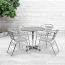 Flash Furniture TLH-ALUM-32RD-017BCHR4-GG 31 1/2" Round Patio Table & (4) Arm Chair Set - Stainless Steel Top, Aluminum Base thumbnail 7