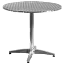 Flash Furniture TLH-ALUM-32RD-020BKCHR4-GG 31 1/2" Round Patio Table & (4) Black Rattan Arm Chair Set - Stainless Top, Aluminum Base thumbnail 2
