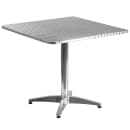 Flash Furniture TLH-ALUM-32SQ-017BCHR4-GG 31 1/2" Square Patio Table & (4) Arm Chair Set - Stainless Steel Top, Aluminum Base thumbnail 2