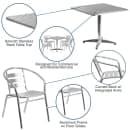 Flash Furniture TLH-ALUM-32SQ-017BCHR4-GG 31 1/2" Square Patio Table & (4) Arm Chair Set - Stainless Steel Top, Aluminum Base thumbnail 4