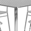 Flash Furniture TLH-ALUM-32SQ-017BCHR4-GG 31 1/2" Square Patio Table & (4) Arm Chair Set - Stainless Steel Top, Aluminum Base thumbnail 5