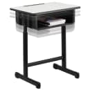 Flash Furniture YU-YCY-046-GG Student Desk w/ Book Box & Pencil Groove - Gray Laminate Top,  Black Steel Frame thumbnail 10